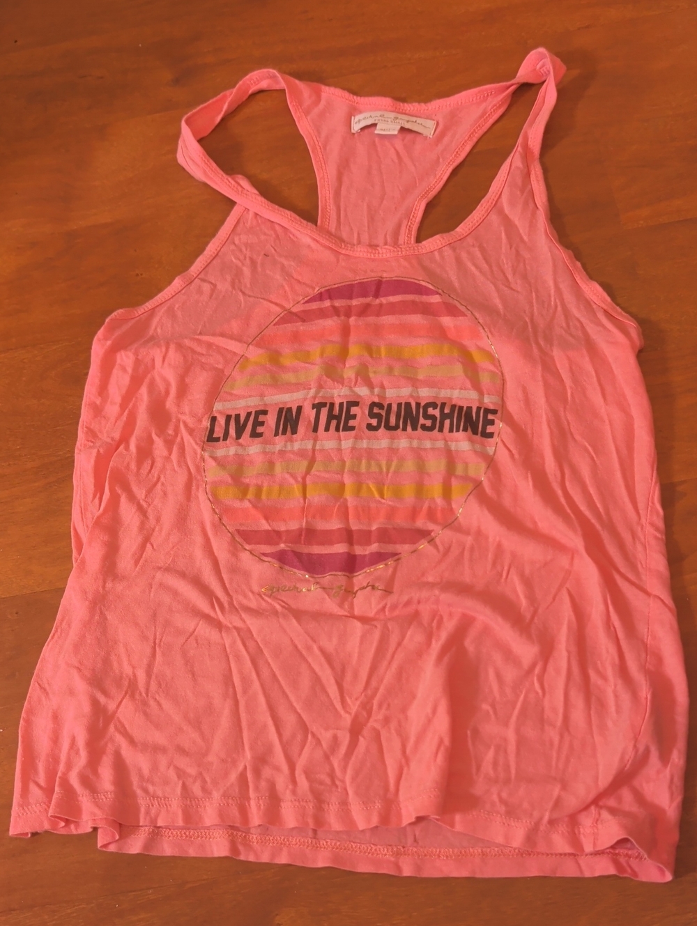 Spiritual Gangster Pink 'Live in the Sunshine' Racerback Tank